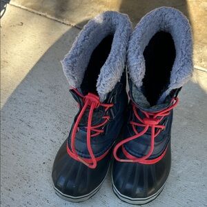 Sorel navy and Red Winter Boots